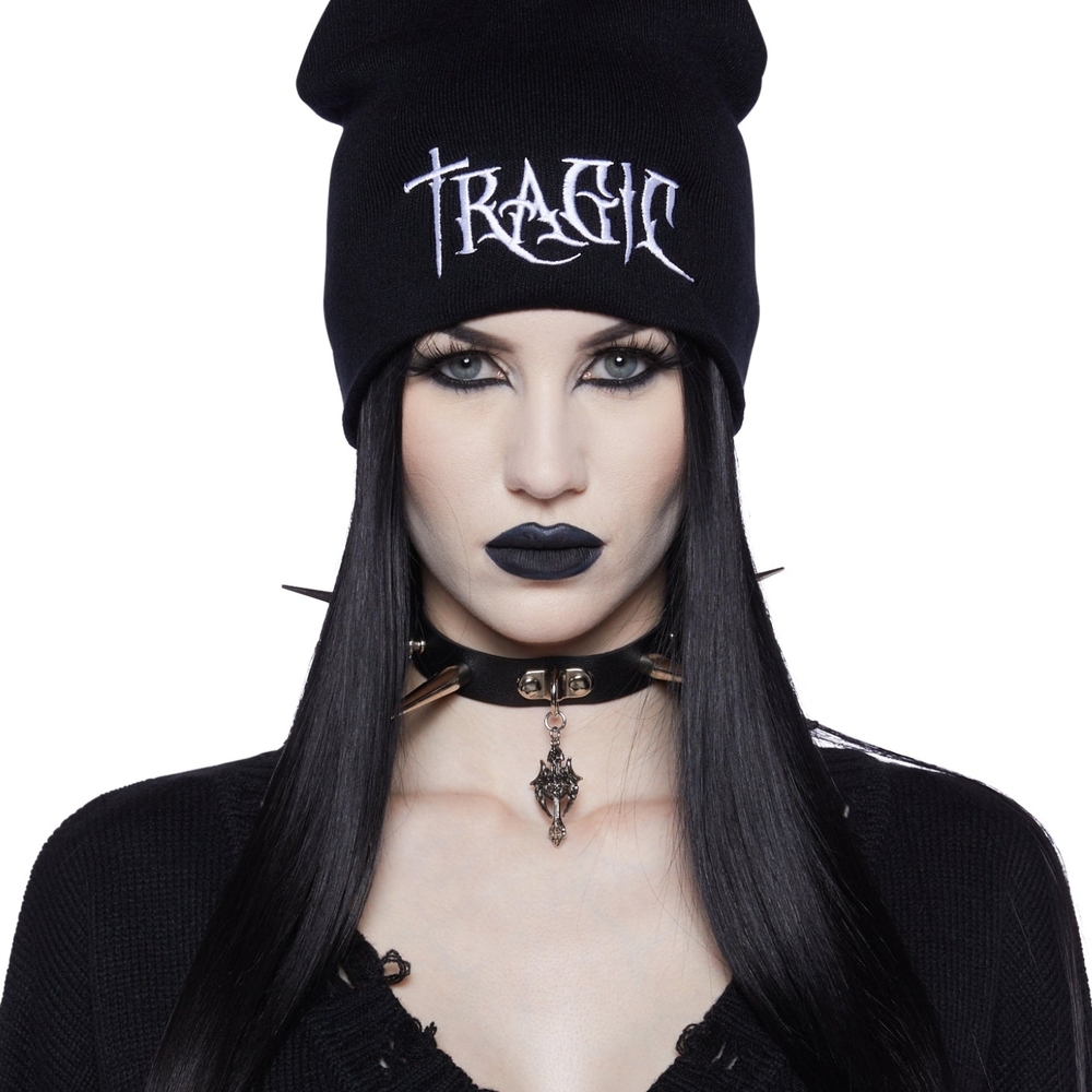 Black Beanie DOLLS KILL with White Logo